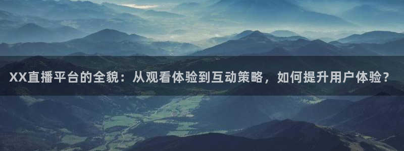 足球直播飞速：XX直播平台的全貌：从观看体验到互动策略，如何提升用户体验？